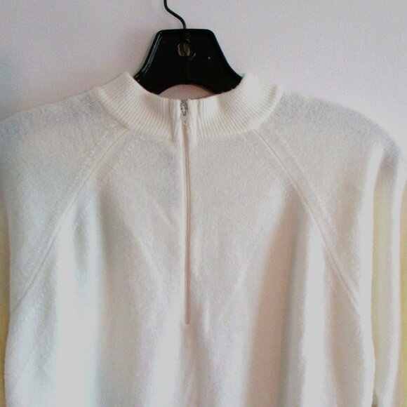 Designers Originals Winter White Sweater 38 Medium/Large Ribbed Collar Pullover - Picture 2 of 4